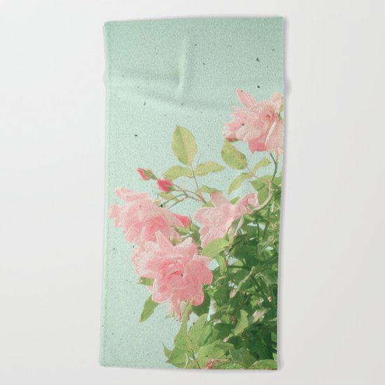 Pink Roses Beach Towel