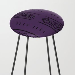 Mud Cloth Mercy Purple and Black Pattern   Counter Stool
