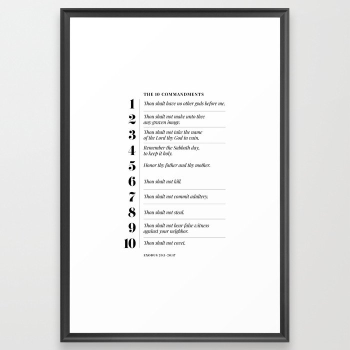10 Commandments Framed Art Print
