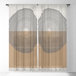 Mid Century Style, Retro  Sheer Curtain