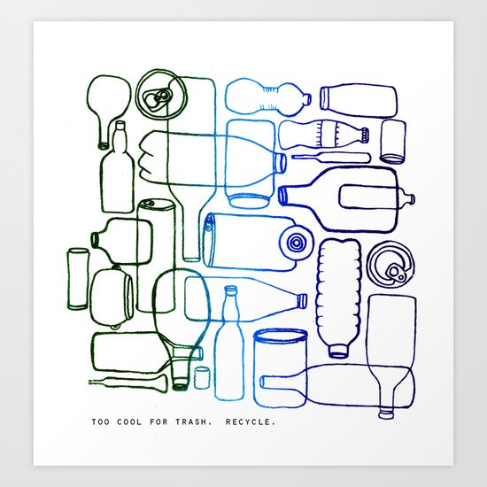 connected bottles Art Print