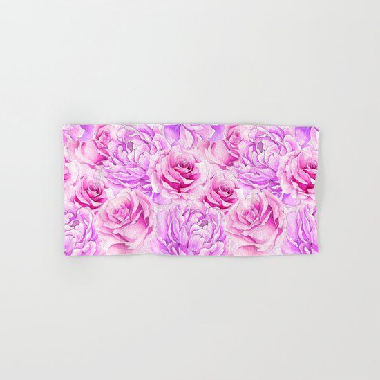 Watercolor Roses Hand & Bath Towel