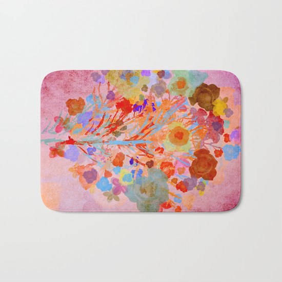 Floral abstract(46). Bath Mat