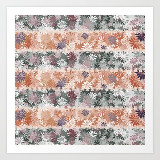 Floral Stripes Art Print