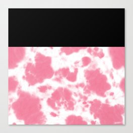 Black & White W/ Pink Tie Dye Canvas Print