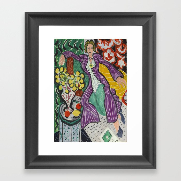 henri matisse woman in purple coat Framed Art Print