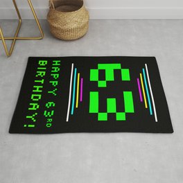 [ Thumbnail: 63rd Birthday - Nerdy Geeky Pixelated 8-Bit Computing Graphics Inspired Look Rug ]