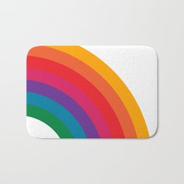 Retro Bright Rainbow - Right Side Bath Mat | 70Svibes, Rainbowsheets, 70Sstripes, 70Srainbow, Rainbowblanket, Rainbowstripes, Retrorainbow, Curated, Rainbow, Graphicdesign 