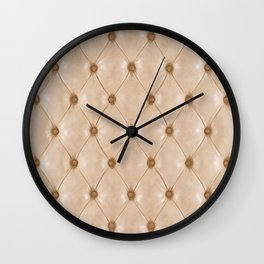 Elegant beige sofa leather texture Wall Clock