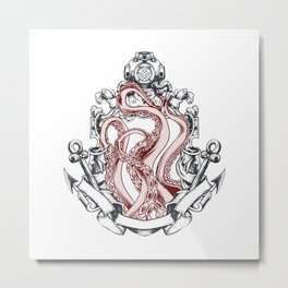 Squid Tentacles Out Of Mirror - Lovecraftian Horro Metal Print