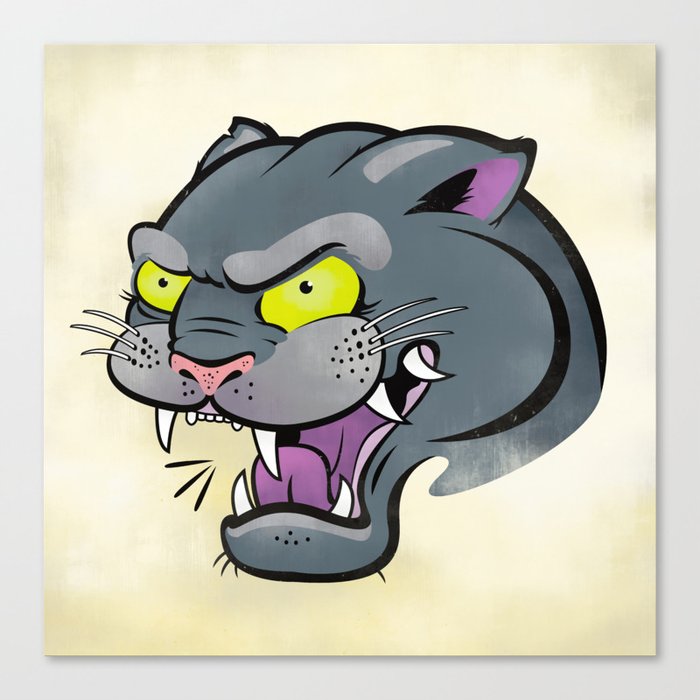 Panther Tattoo Flash Canvas Print
