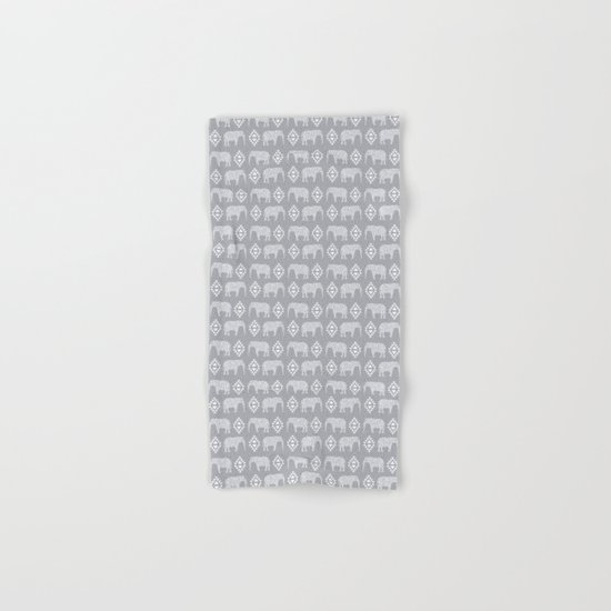 Elephant geometric southwest modern monochromatic grey children kids nature safari pattern Hand & Bath Towel