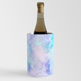 Pink Blue Pastel Nebula Painting Wine Chiller