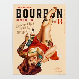 "The Babes Of Bourbon V. 13 - Rum Edition" Vintage Pin Up Girl Art Poster
