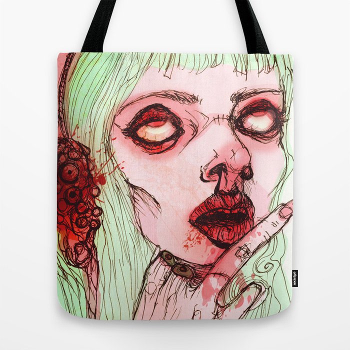 Pinky Cute Zombie Girl Tote Bag By Mortisqueen Society6,Cartoon Hoodie Drawing Side View