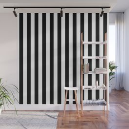 Large Black and White Cabana Stripe Wall Mural