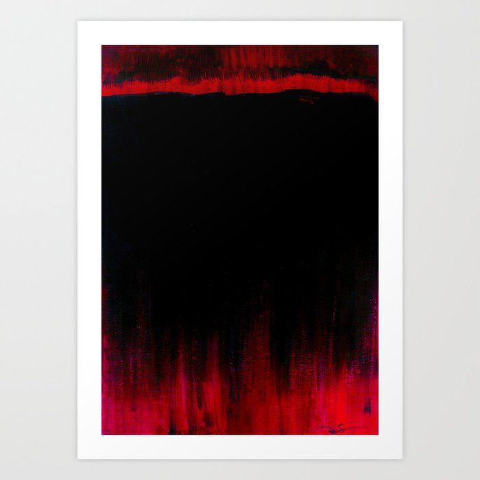 Red and Black Abstract Art Print