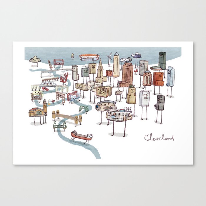 Cleveland- Bridges and Skyline Canvas Print