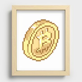 Bitcoin Pixel Art Recessed Framed Print