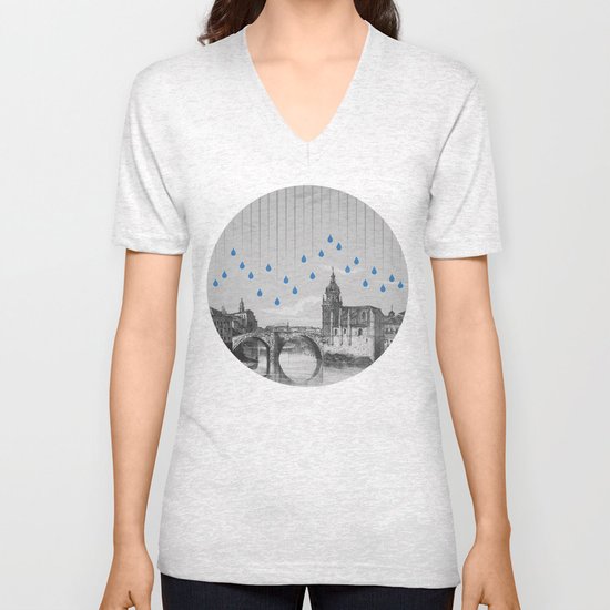 La lluvia en Bilbao es una pura maravilla Unisex V-Neck