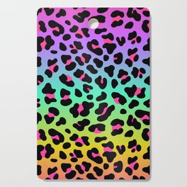 Neon Rainbow Cheetah Cutting Board