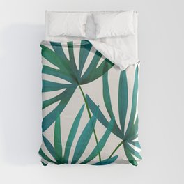 Fan Palm Bouquet Still Life Duvet Cover