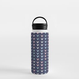 Pink and blue repeat heart pattern Water Bottle