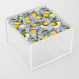 Portuguese Vintage Summer Tiles And Lemons Acrylic Box