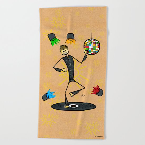 Dancer in disco Beach Towel