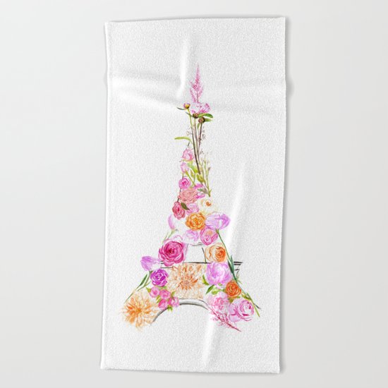 Paris in Bloom Beach Towel