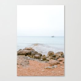 View over the sea in Ibiza | Blue ocean | Travel art photography Europe | Fine art print with pastel tones Canvas Print