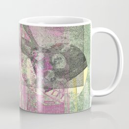 Minty Fresh Confusion Coffee Mug | Popart, Ethereal, Abstract, Collage, Grey, Pink, Yellow, Texture, Mistake, Green 