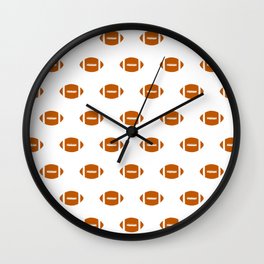 Texas longhorns orange and white university college texan football pattern Wall Clock