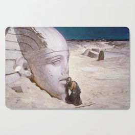 Questioner of the ancient Egyptian Sphinx - voyage down the nile landscape painting by Elihu Vedder Cutting Board