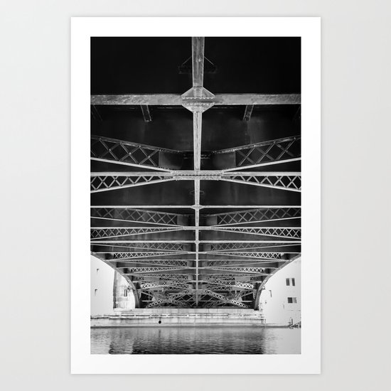 Chicago Riverwalk - Underneath Wabash Avenue Bridge Art Print