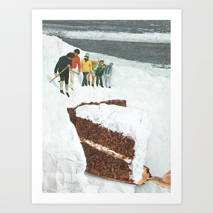 Glacier Calving Cake II - Dessert Snow Mountain Art Print