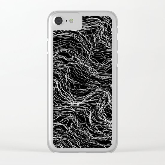 White Veins Clear iPhone Case