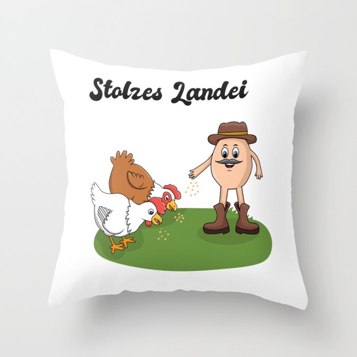 Stolzes Country Egg - Feed Chickens Throw Pillow