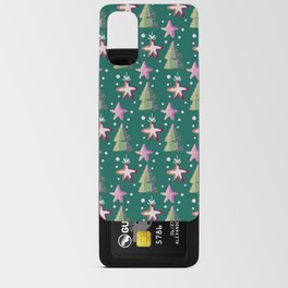 Christmas Pattern Watercolor Tree Star Ornaments Android Card Case