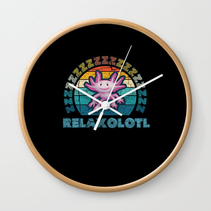 Relaxalotl Axolotl Relax A Lot Wall Clock