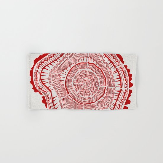 Red Tree Rings Hand & Bath Towel