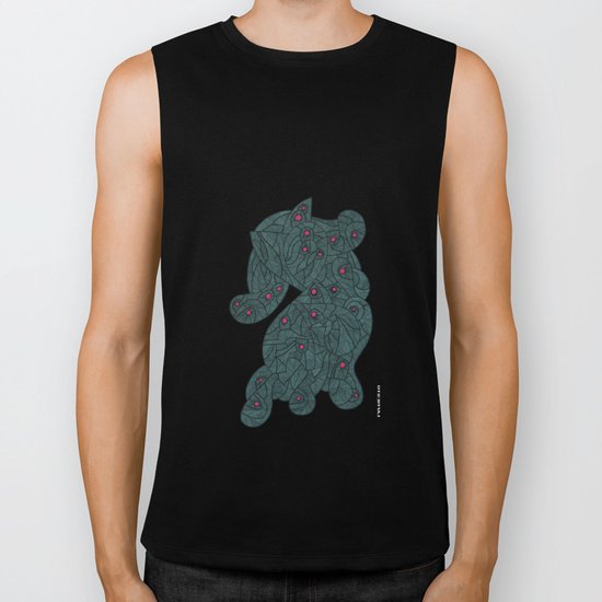 - blue blob pop - Biker Tank