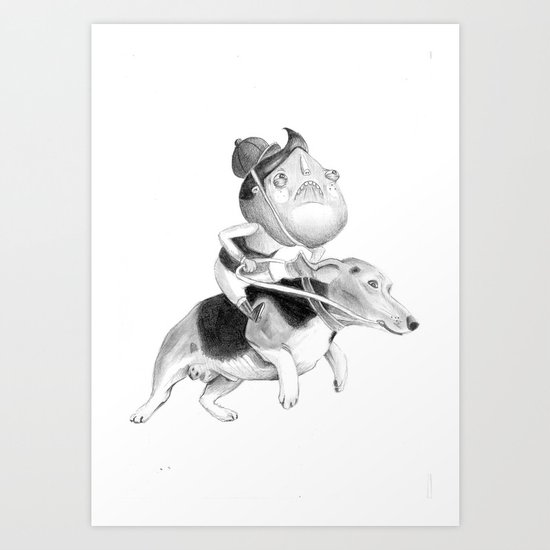 Ugly Kids - Dog riding Art Print