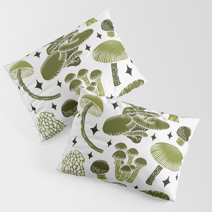 Texas Mushrooms – Olive Green Pillow Sham