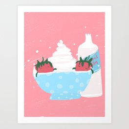 Strawberry Bubblebath Art Print