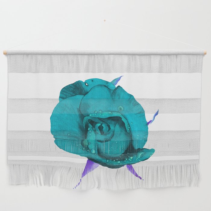 turquoise rose Wall Hanging