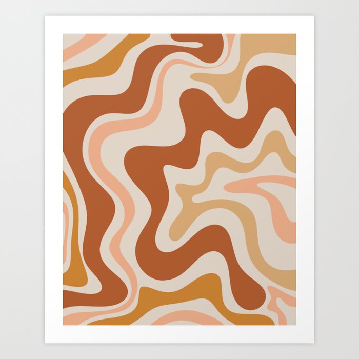 Liquid Swirl Abstract in Earth Tones Art Print
