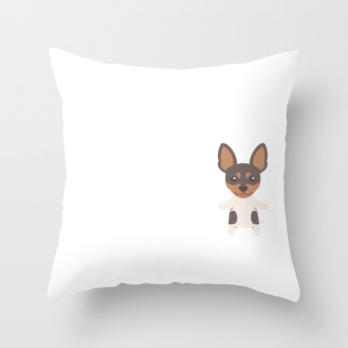My Toy Fox Terrier Makes Me Happy Throw Pillow By Dogboo Society6