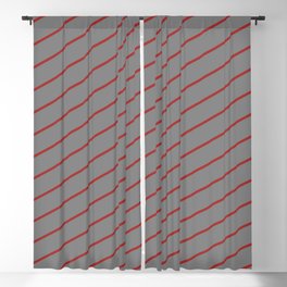 [ Thumbnail: Gray & Brown Colored Stripes Pattern Blackout Curtain ]