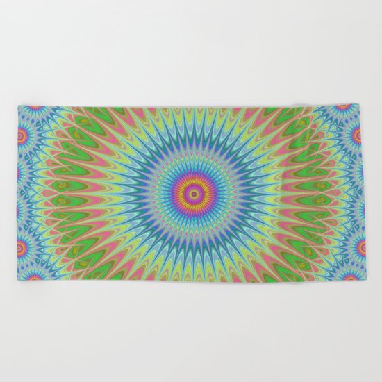 Starry mandala Beach Towel